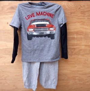 3/$25 NWT Baby Gap love machine lowrider grey red black sweats long sleeve 5T